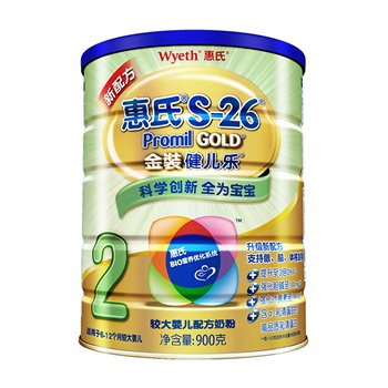 当当网百货 惠氏S-26金装健儿乐 二段奶粉 较大婴儿奶粉900g/罐