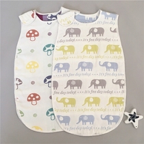Childrens pure cotton gauze Six layers of vest sleeping bag Baby one-piece Sleeping Spring Summer air-conditioned room Anti-kick by thin section