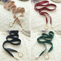Original New temperament ribbon belt simple dress decorative ribbon waist rope small fragrant wind pendant strap