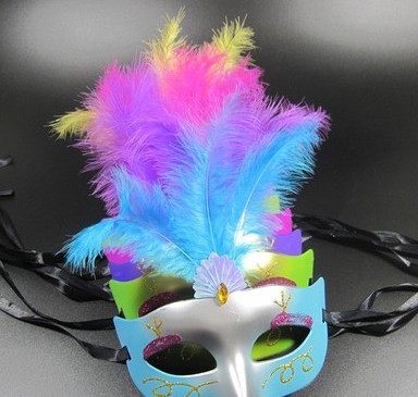 New Lighting Mask Feather Princess Mask Butterfly Crown Mask Christmas Halloween Ball Mask