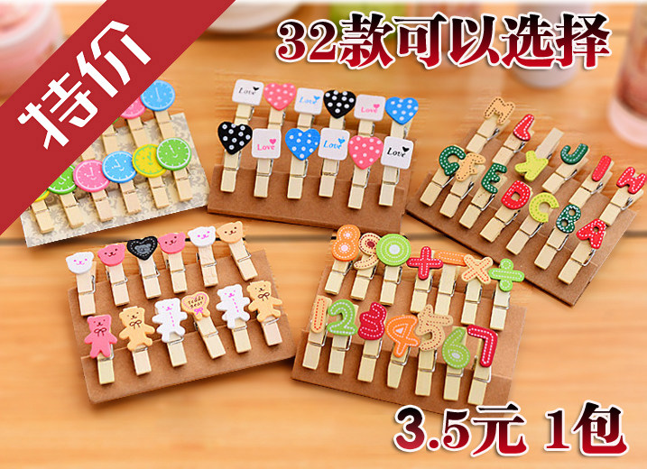 Special price Meng Cute Creativity Clips Craftsmanship Wood Clip Postcard Clips Photo Mug Photo Wood Clips Hemp Rope Multiple Random