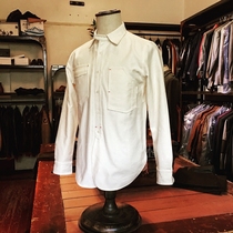  ITOHOUSE produced 1913S white cotton and linen blend long-sleeved tooling shirt