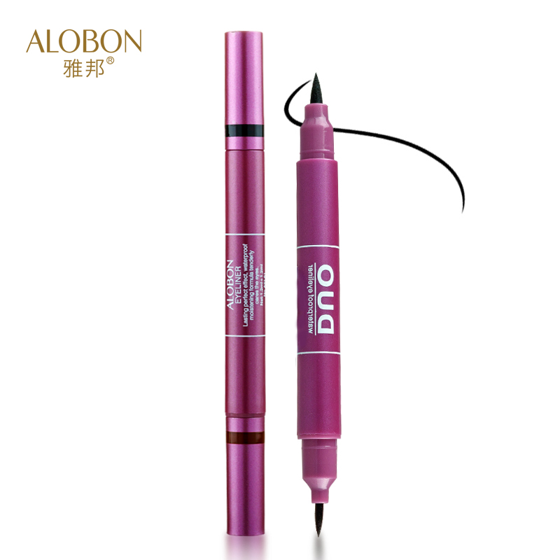 ALOBON/雅邦双色防水眼线液笔1.2ml*2细不晕染持久定妆正品AEL61