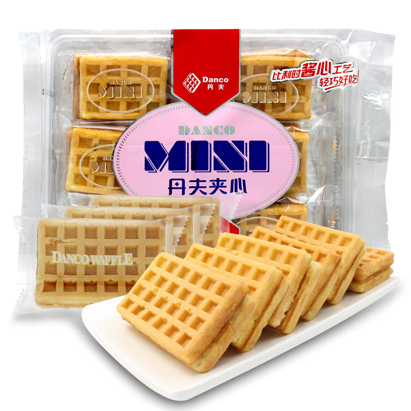 【天猫超市】丹夫 夹心华夫饼 草莓味108g 点心早餐饼 糕点饼干○