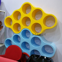 Creative small bookshelf eight-hole storage rack simple storage rack personality decoration partition screen cloud shape storage rack