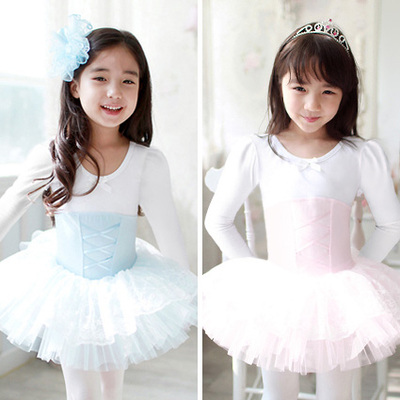 Long-sleeved children's ballet dress dance clothes girls lace dance practice clothes children's ballet skirt