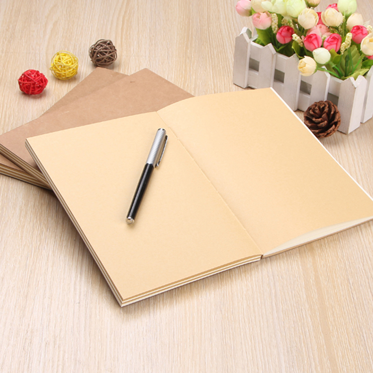 A5 retro kraft paper notepad blank yellow page sketching painting This thickened handbill draft notebook