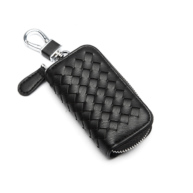 2022 Japan and South Korea new car key bag men's and women's fashion small and exquisite woven car key padlock bag weaving style
