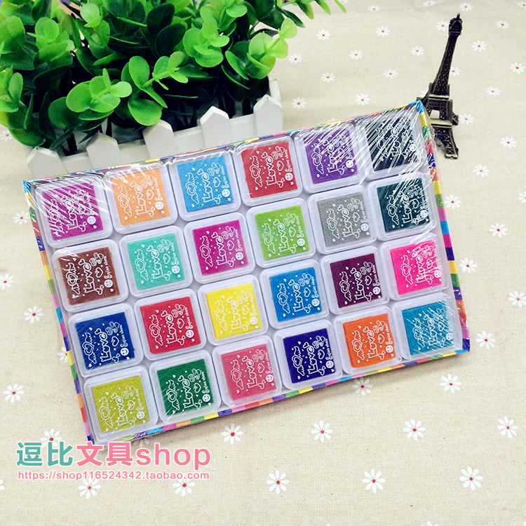 24 color color sponge pad printing clay Children's finger painting pigment Handmade material painting Non-toxic