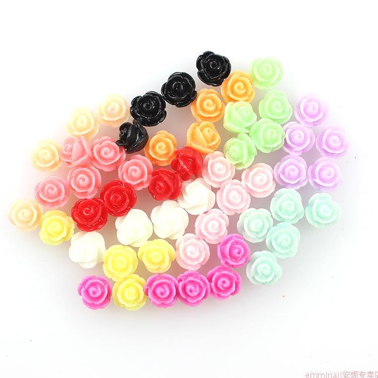 美甲饰品树脂花 立体花 玫瑰花美甲饰品 手机饰品8mm