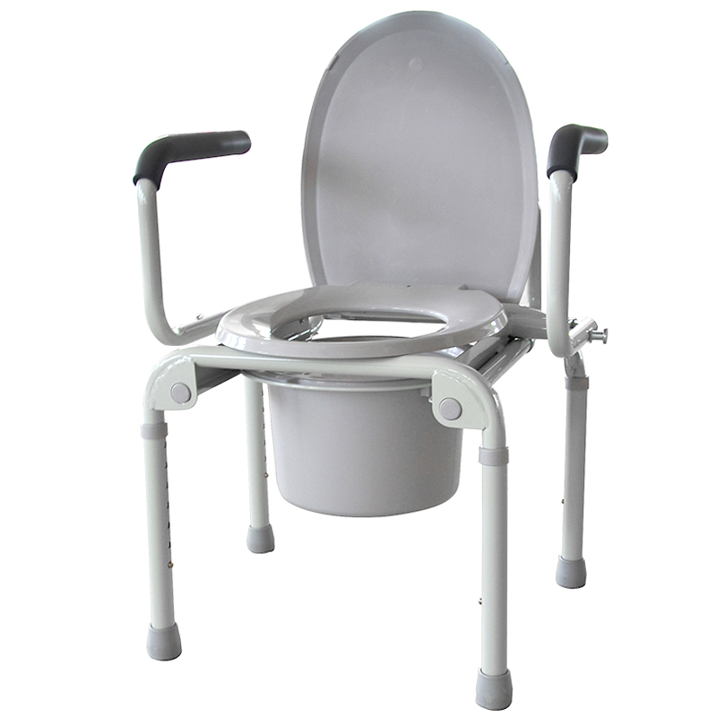 鱼跃坐厕椅H021B 老人孕妇可移动座便器不锈钢坐便凳 58622
