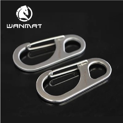 WANMAT multifunction 8 word buckle stainless steel hanging buckle elastic hook key ring car key button quick hang