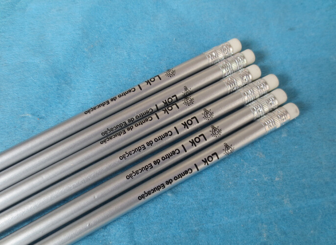 Professional Set Up Log Pencil Graphite Refill Advertising Pen Silver Color With Eraser Pencil Guesthouse Hotel Pen