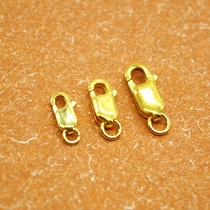 S925 Sterling silver plated 24k gold lobster clasp open square clasp Necklace Bracelet connection buckle DIY silver accessories buckle