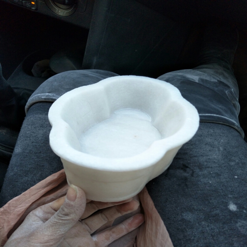 Boutique Green Stone Imitation Ancient Small Stone Basin Han White Jade Stone Carved Bonsai Basin Han Style Engraving Art Pendulum Flower Pot water fairy basin