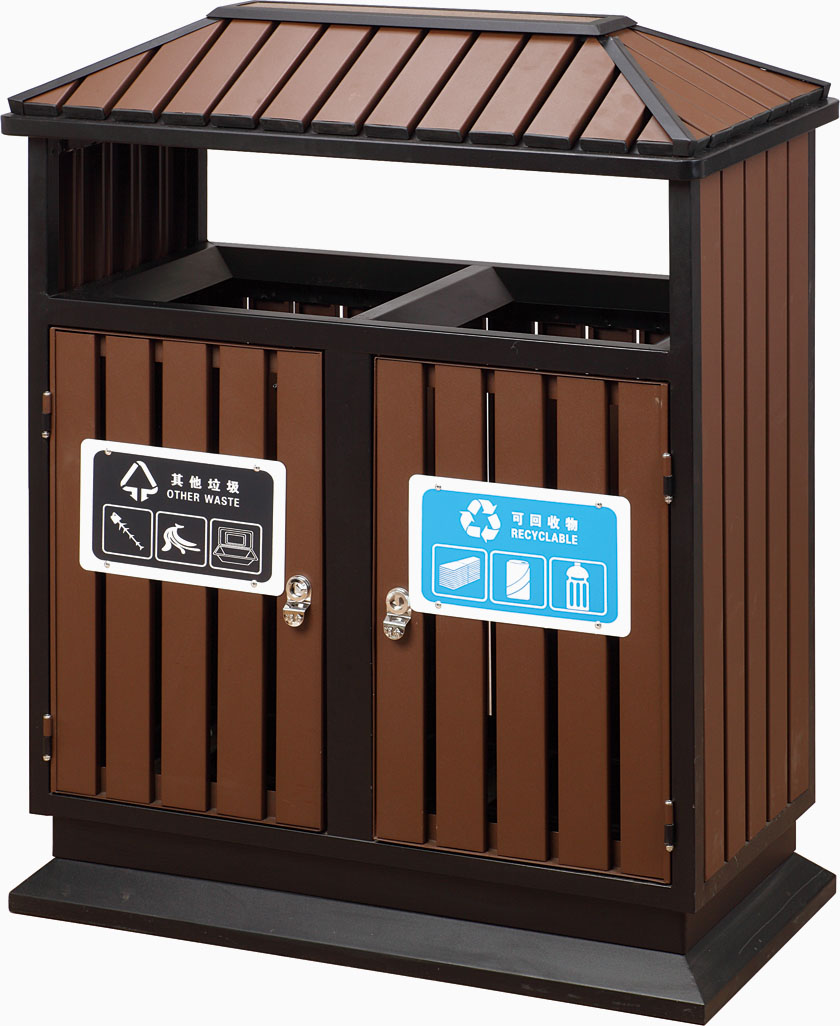 European high-end classical villa outdoor WPC environmental protection classification Peel trash can Street trash can Hotel