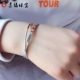 Vòng tay đôi S999 nguyên chất vòng tay bạc nữ mẫu đơn giản nhiều vòng tròn bằng bạc sterling vòng tay bạc trơn phiên bản Hàn Quốc gửi bạn gái đá thạch anh tóc vàng Vòng đeo tay Cuff