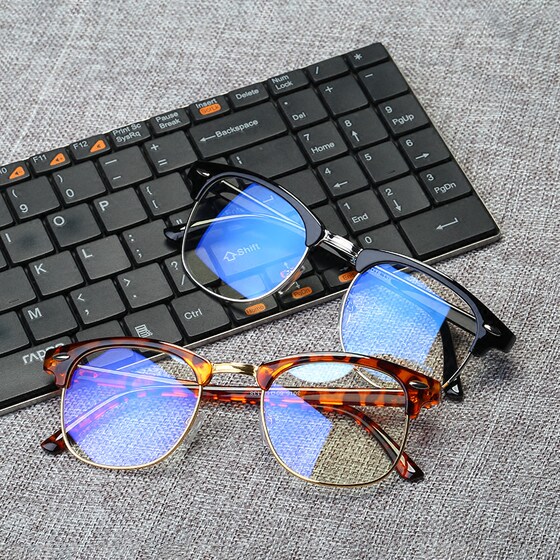 Anti-radiation blue light glasses for myopia men and women with prescription eyes black frame Korean version plain eye protection color-changing flat glasses