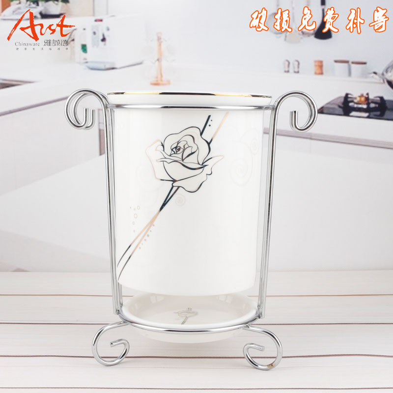 Ya cheng DE C type ceramic chopsticks cylinder barrels chopsticks chopsticks basket receive appliance with chopsticks chopsticks cage drop 882