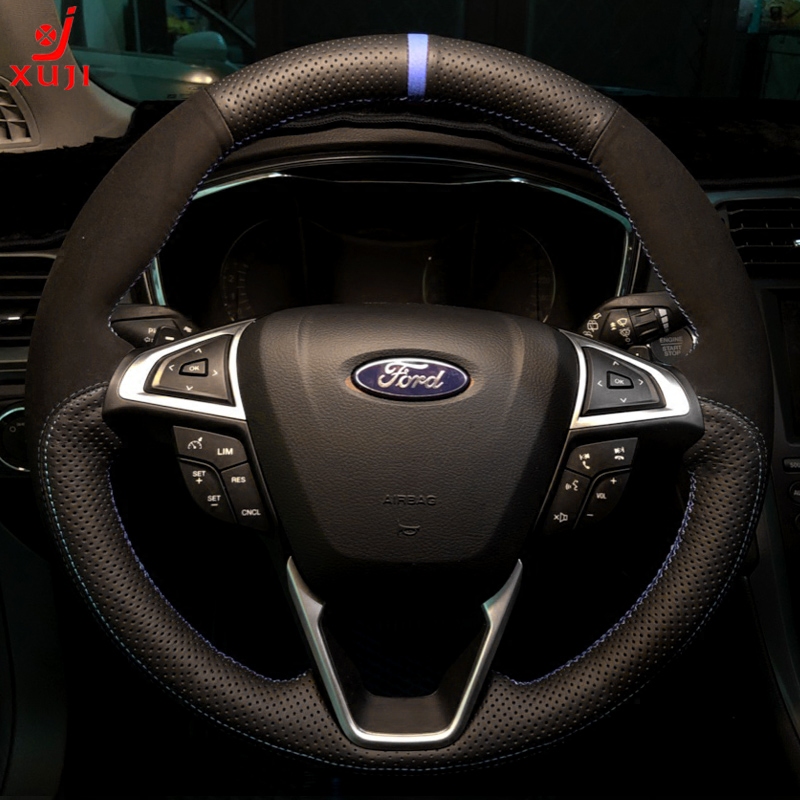 Xu Ji Ford F150 Raptor Mustang Mustang New Mondeo Wingbo Winning Leather Hand-Sewn Steering Wheel Cover