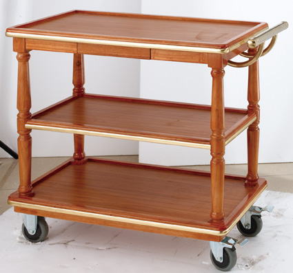 Moving three - story wine truck Solid wood wine trolley Hotel Bar Tea Taiwan Taiwan Car Car