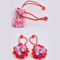 Flower leather band hair rope headdress Frozen hair accessories love yarn Princess head rope female fabric floral headdress girl accessories