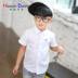 Mùa xuân hè 2019 cho bé trai khoe áo sơ mi tay ngắn mới Quần áo trẻ em Hàn Quốc áo cotton nửa tay trắng - Áo sơ mi áo sơ mi trẻ em giá tốt Áo sơ mi
