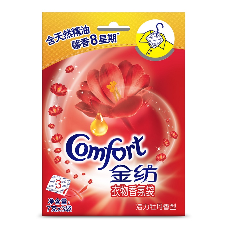 金纺衣物香氛袋香薰护理活力牡丹香型7g*3小袋 去霉潮味