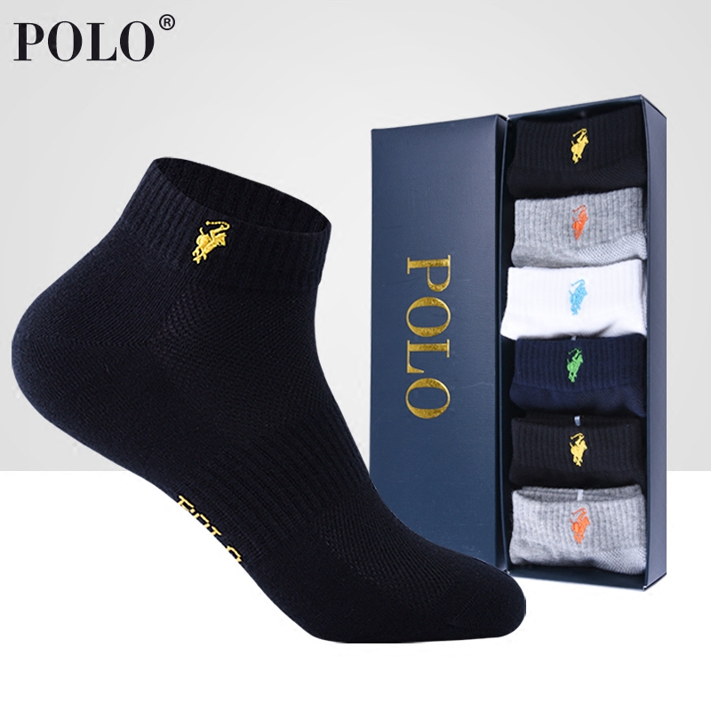 Polo Paul Sports Socks Men's Summer Thin Pure Cotton Deodorant Low-Cut Socks Mesh Breathable Men's Running Basketball Socks