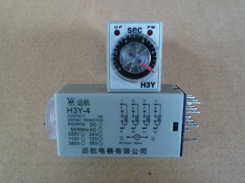 Yuanhang H3Y-4 small time relay 14 feet AC220V DC24V DC12V