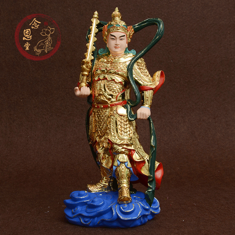 10-inch Gao Weituo protector Bodhisattva statue resin painted Guan Gong Wei Tuo protector crafts decoration town house disaster relief