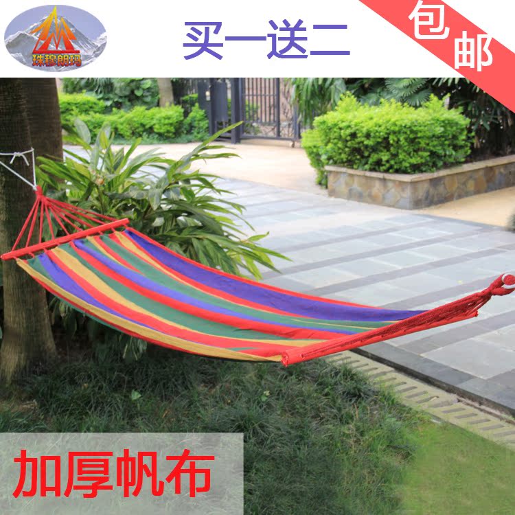Dormitory hanging bed Swing Outdoor single wooden stick canvas single hanging bed thickened indoor student bedroom hanging bed