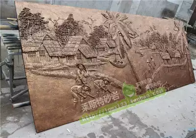Leicester art sandstone three-dimensional sand sculpture characters Decorative murals Farmer's home outdoor sandstone relief imitation copper