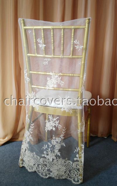 Lace Chair Sleeve Embroidered Chair Cover Bamboo Knuckle Chair Cover Outdoor Wedding Champagne Wedding Chair Back Decoration 10