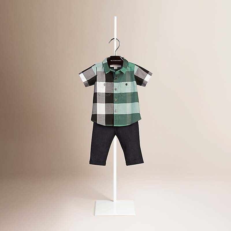 Burberry博柏利 短袖格纹棉质衬衫 40091441
