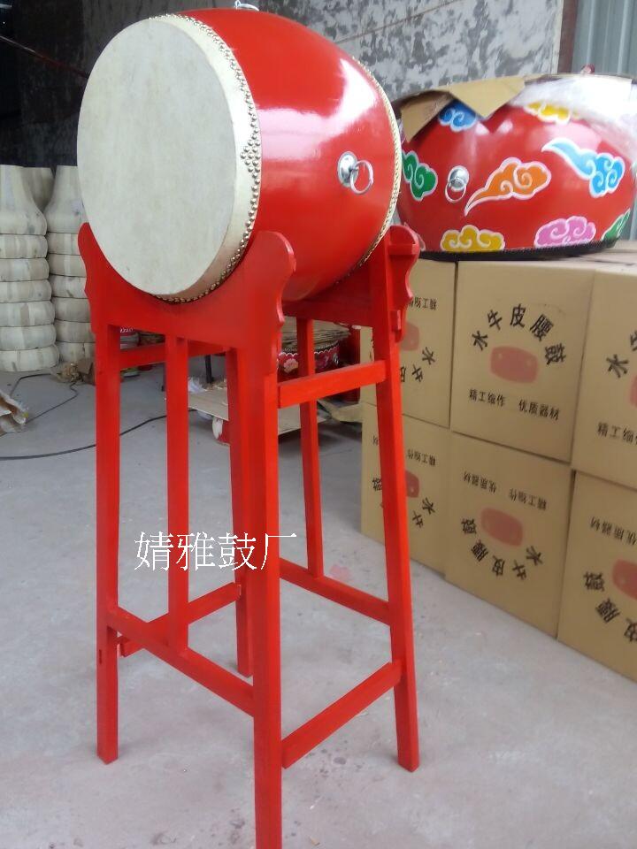16-inch upright drum large red drum diameter 52cm * 50cm wooden shelf display pendulum decorated with decorative cow leather drum