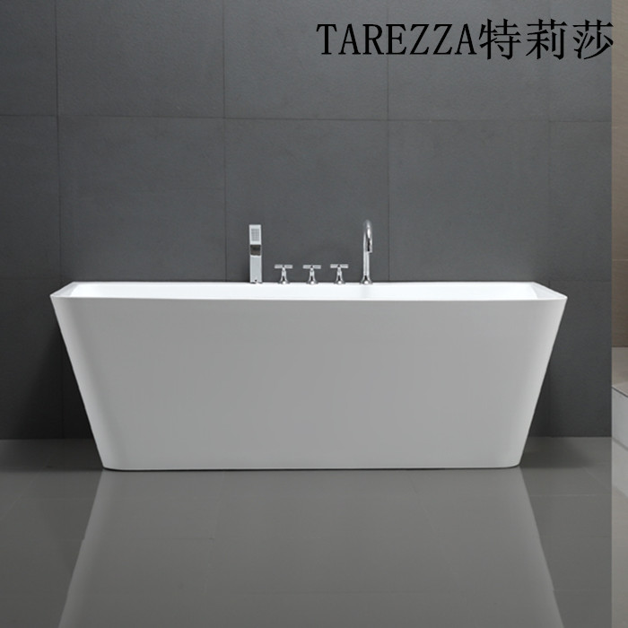 Teresa thin side can take the tap European-style independent bidet pool acrylic long bathtub 1 5 1 7 m
