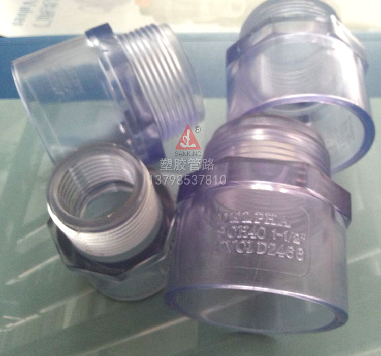 Three percent PVCAmericanSCH40 pipe transparent outer wire direct 48 3mm 1-1 2 inch DN40 external tooth contact