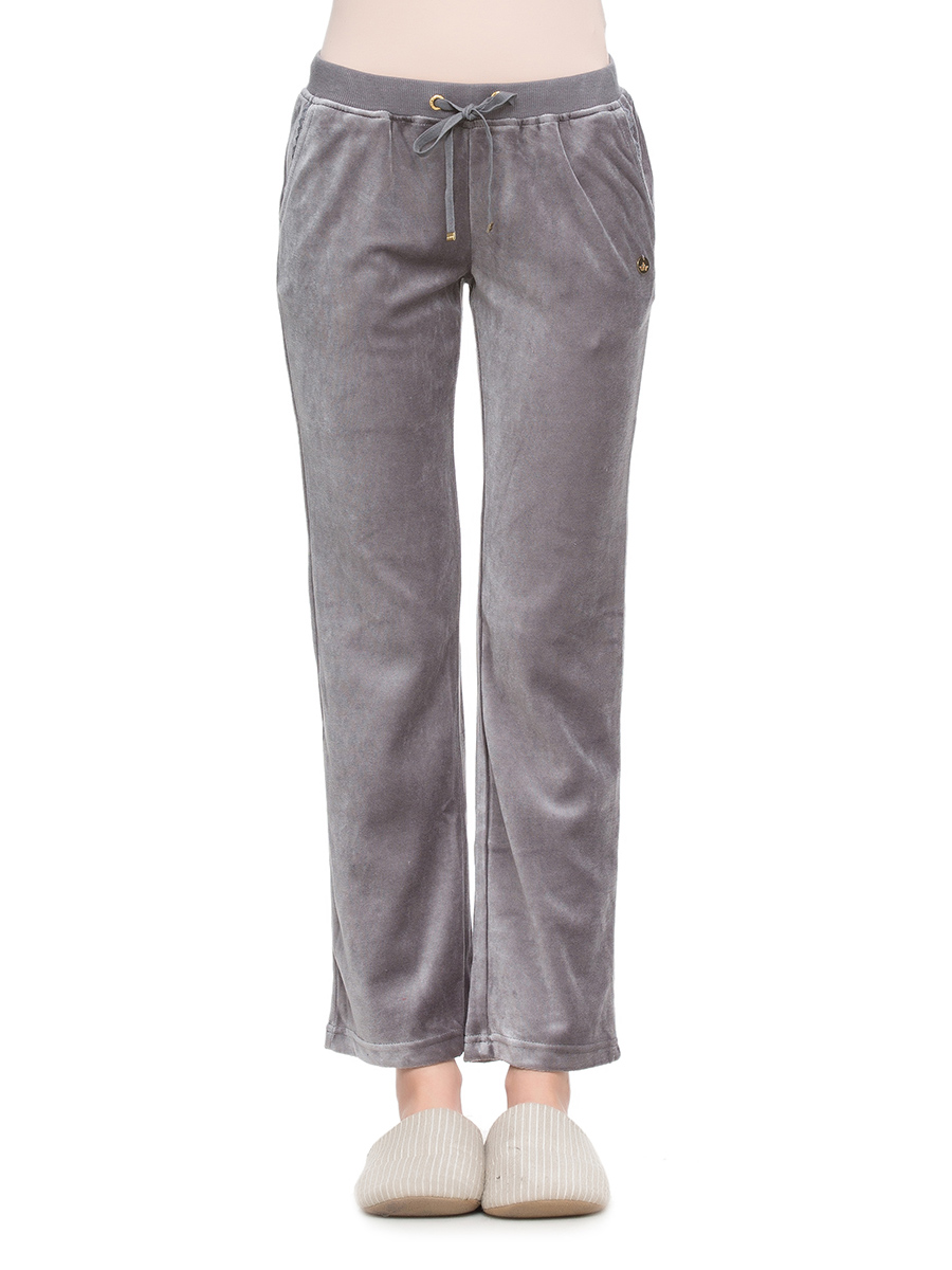 ROYAL VELVET|灰色系带天鹅绒长裤