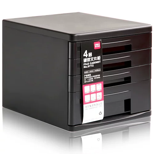 Deli 9772 Файл шкаф на рабочем столе Сортировка данных хранения пластикового ящика офис четырех -слой без замок