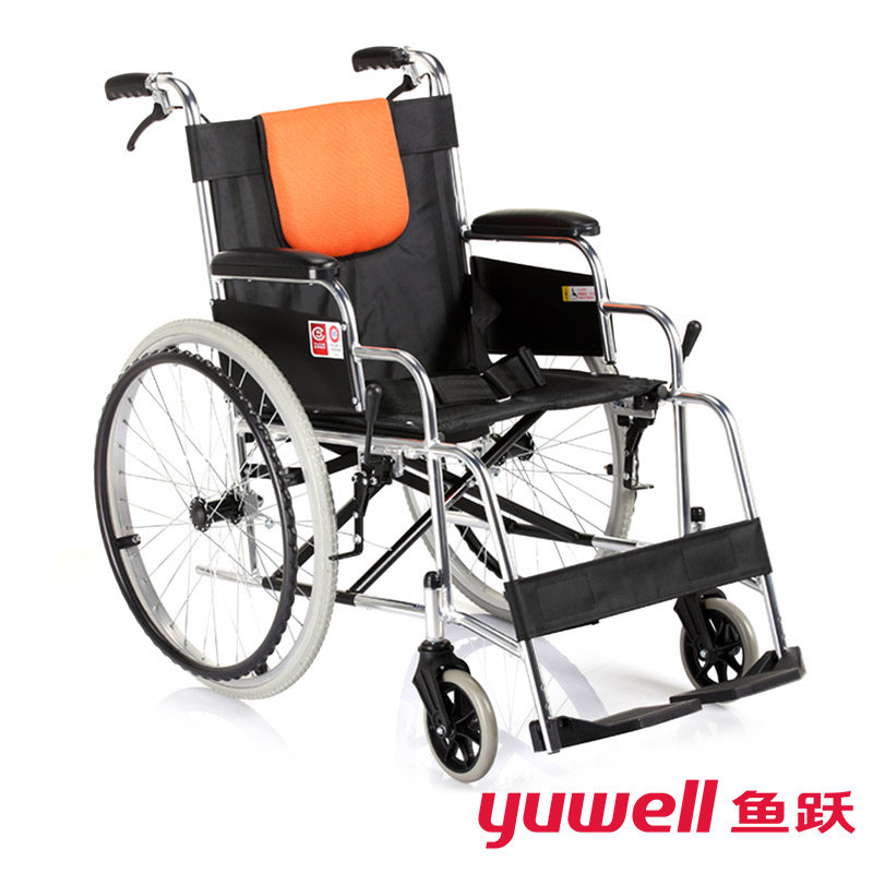 鱼跃轮椅H062铝合金老人轻便轮椅折叠手动轮椅车免充气MX