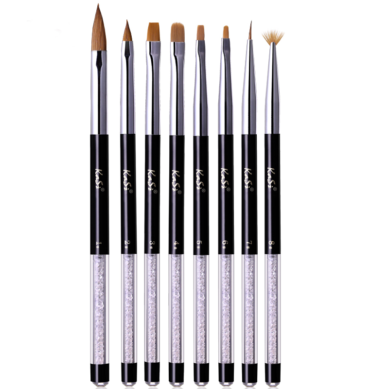 KaSi美甲水晶雕花光疗笔 彩绘拉线渐变点花笔 撒粉画花笔工具