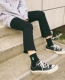 Hàn Quốc ulzzang Nhật Bản thêu thêu tình yêu râu bông ống cotton vớ đại học gió nữ sọc ngắn vớ