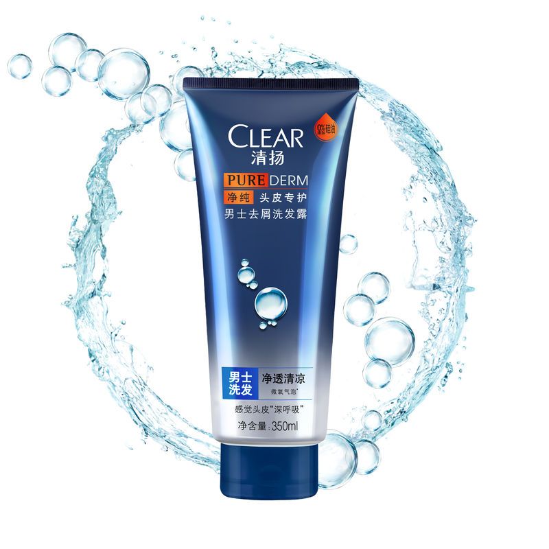 清扬洗发水男士去屑无硅油洗发露净透清凉洗发乳新品350ml