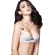 Girl Beauty House Winter Sexy Half Cup Bra Slim Lace Thêu Không Sponge Trong suốt Đồ lót mỏng Xám Bra