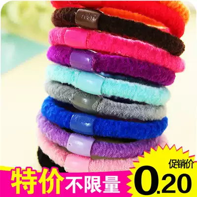 Korean version of solid color plush jewelry ultra-high elastic hair ring Hair ring rubber band does not hurt hair Rubber band hair ornaments headdress hair ring