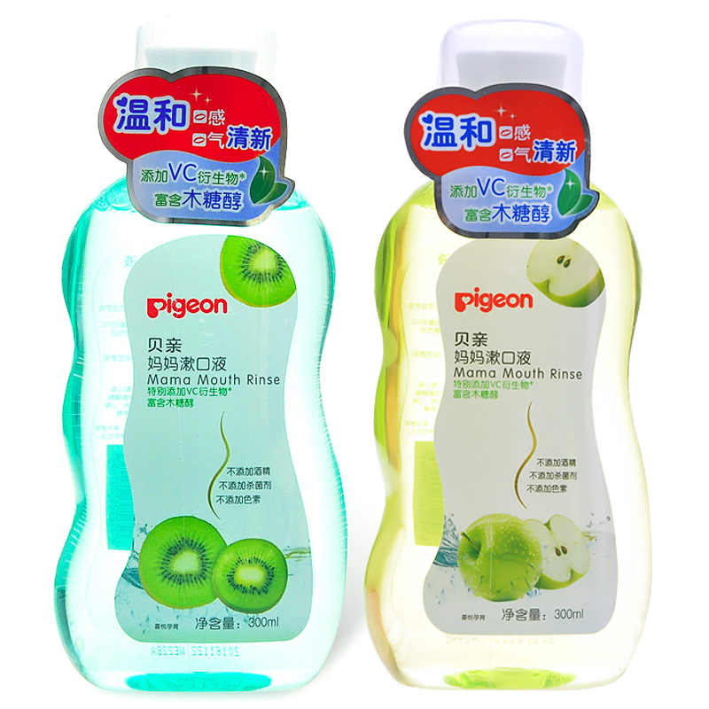 贝亲 漱口水产妇产后专用妈妈坐月子漱口液300ml苹果味+猕猴桃味