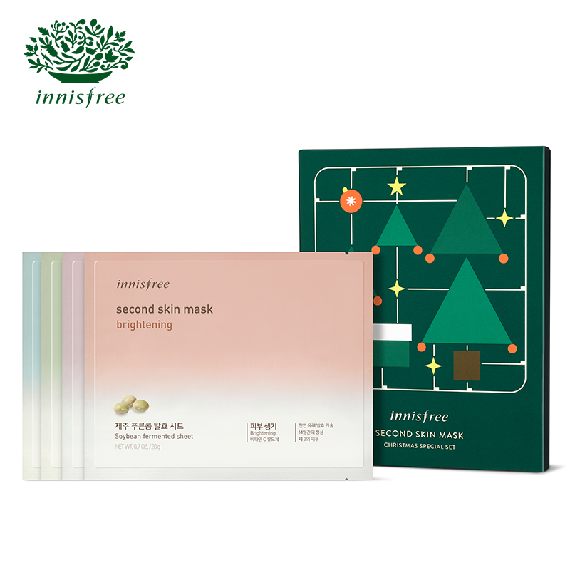 innisfree/悦诗风吟亲肤透润面膜套装[圣诞限量版]20g*4片