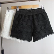 Phiên bản mới của Hàn Quốc của mùa thu và mùa đông quần short nữ ren khâu quần short hoang dã mặc quần legging thun co giãn cỡ lớn