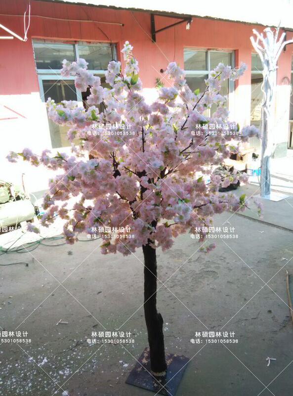 Artificial Cherry Blossom Tree, Peach Blossom Tree, Large Decorative Bonsai, Fiberglass Plant, Wish Tree, Green Plant Decoration, Grass